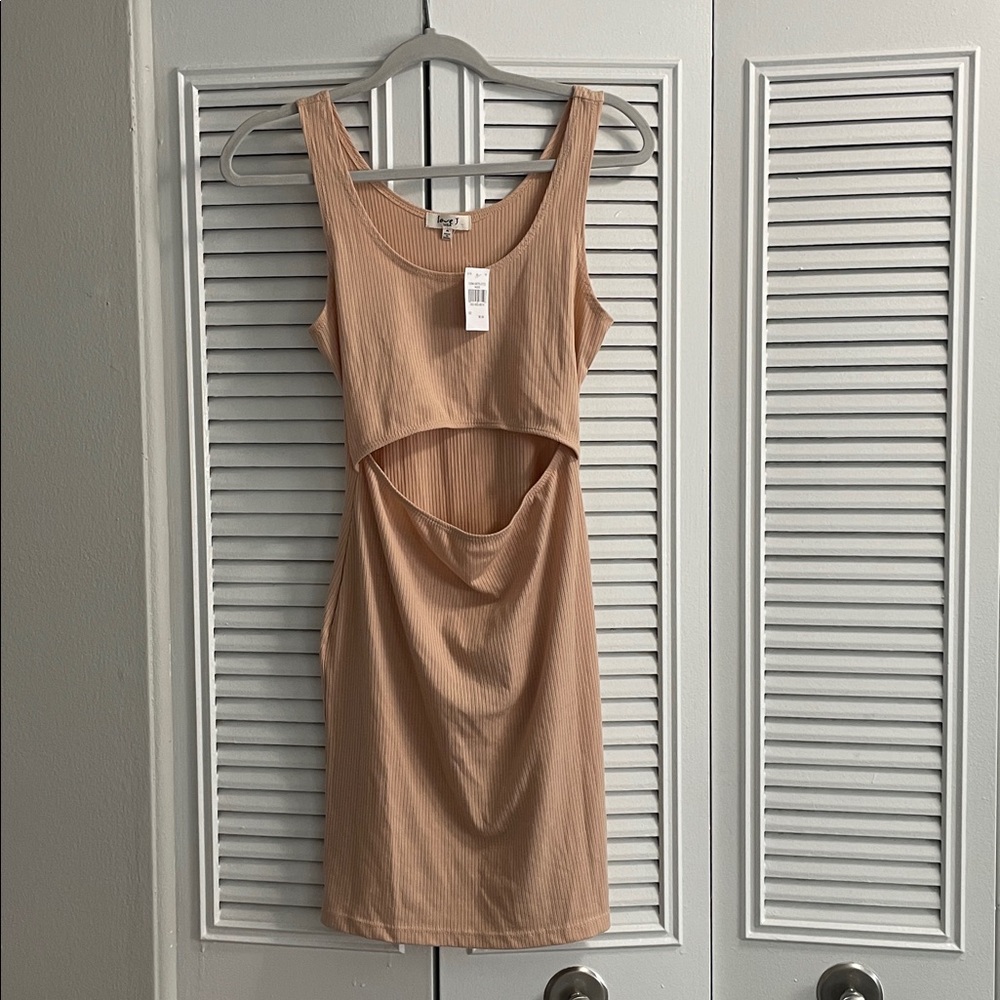 Rainbow Tan Mini Dress